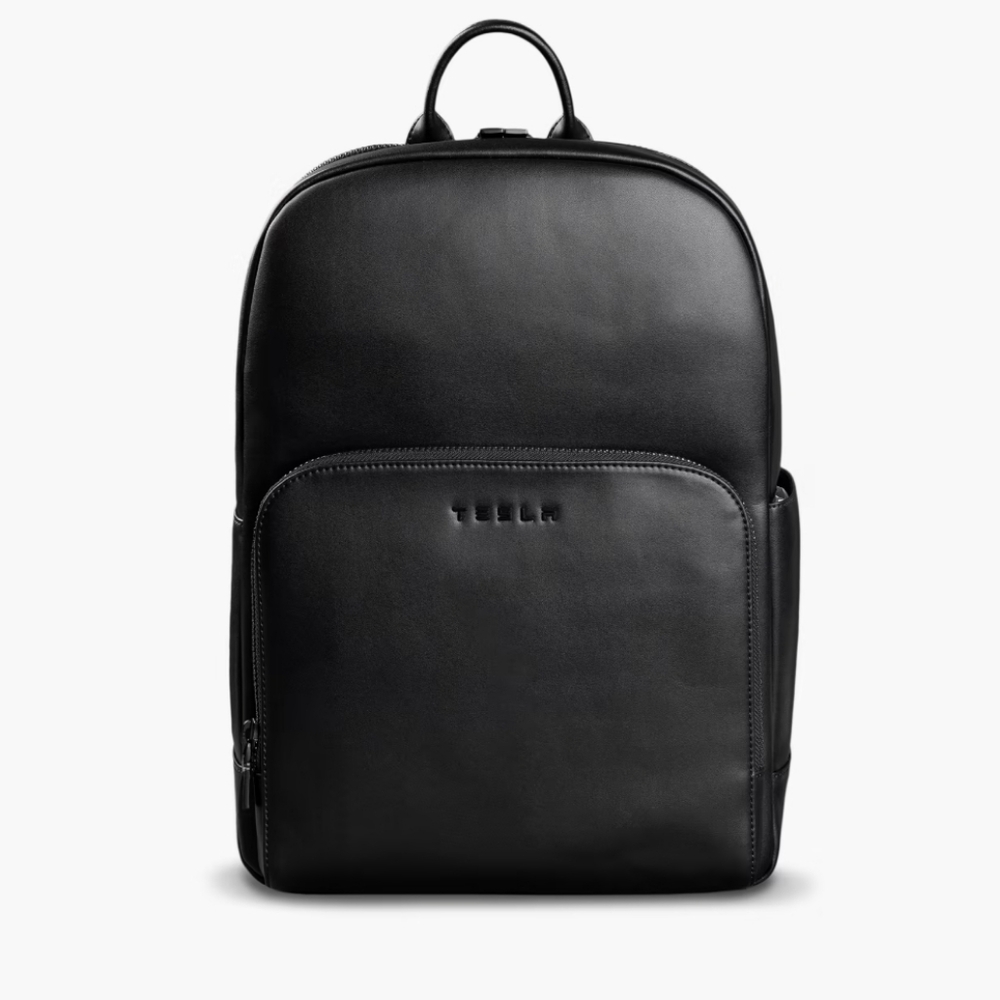 Tesla Black Leather Backpack